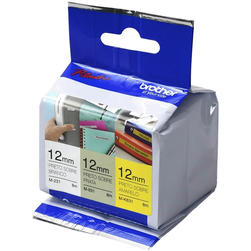 Fita p/rotulador Brother com 3 fitas M231/MK631/M931 MV3B - Impressorajato