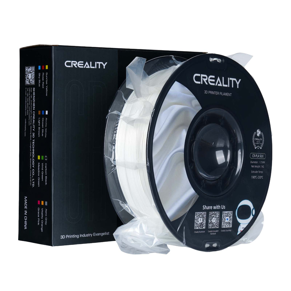Filamento 3D Creality CR-Silk Branco (White) 1.75mm 1kg