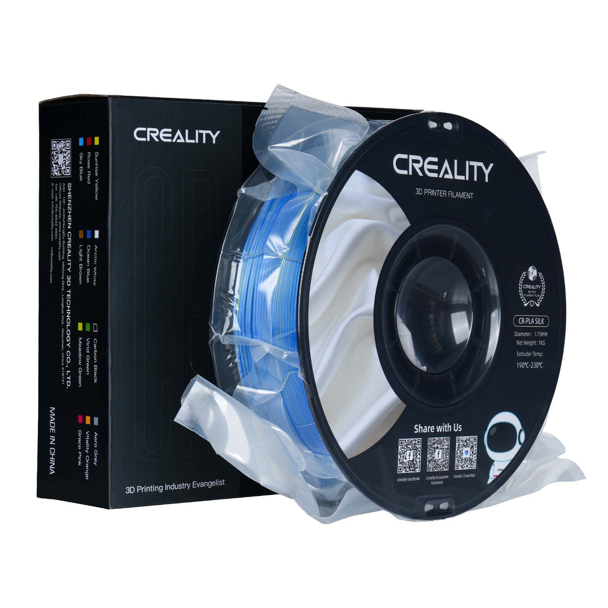 Filamento 3D Creality CR-Silk Amarelo e Azul (Yellow & Blue) 1.75mm 1kg