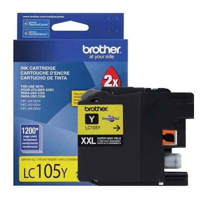 Cartucho Brother LC 105 Y Amarelo Alto Rendimento 12ml - Impressorajato