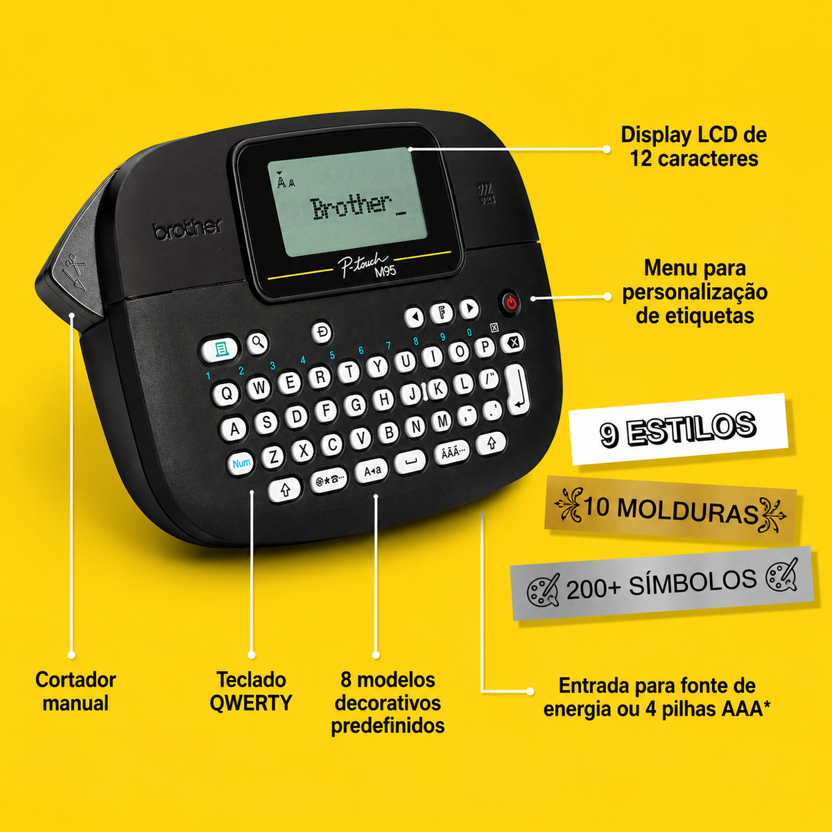 Rotulador Eletrônico Brother PT-M95BK Preto