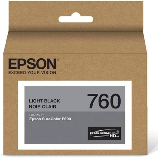 Cartucho de Tinta Epson T760720 UltraChrome HD Cinza 26ml p/ P600 - Impressorajato