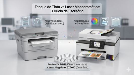 Canon MegaTank GX2010 vs Brother DCP-B7520DW: O Duelo de Custo-Benefício