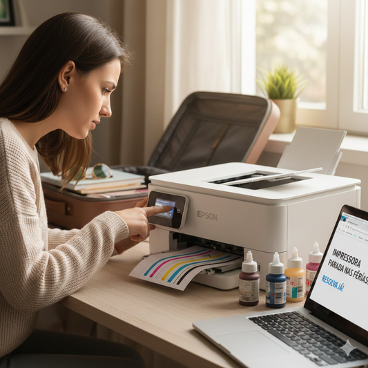 Minha impressora ficou parada nas férias: O que fazer para a tinta não secar?