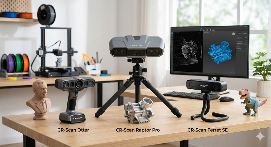 Scanner 3D Creality: Qual modelo escolher entre Raptor Pro, Otter e Ferret SE?