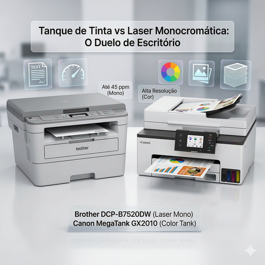 Canon MegaTank GX2010 vs Brother DCP-B7520DW: O Duelo de Custo-Benefício