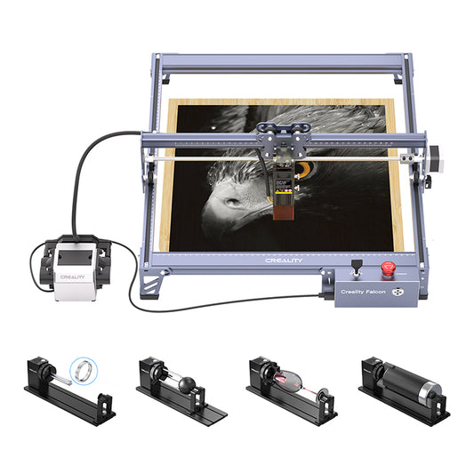 Máquina de Gravação e Corte a Laser Creality Falcon Pro 10W com Rotary Kit para Gravação 360°