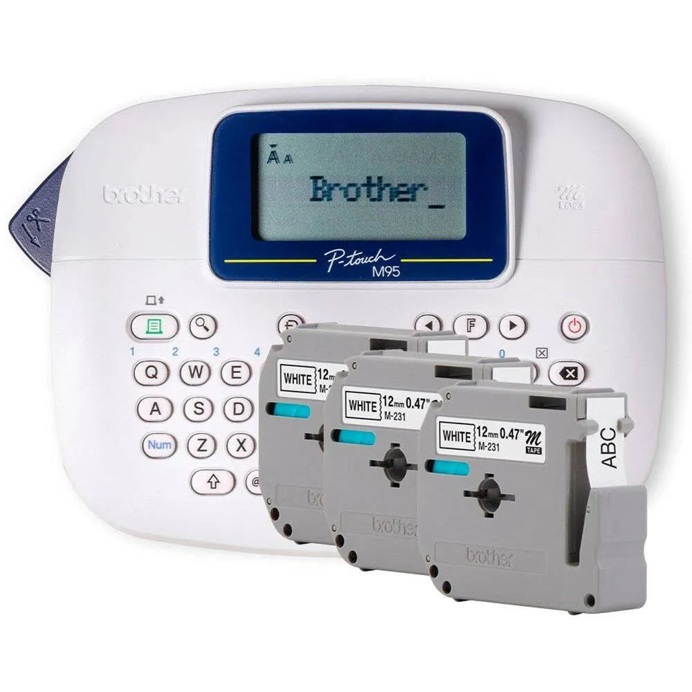 Kit Rotulador Brother PT-M95WTBP + 3 Fitas originais M231