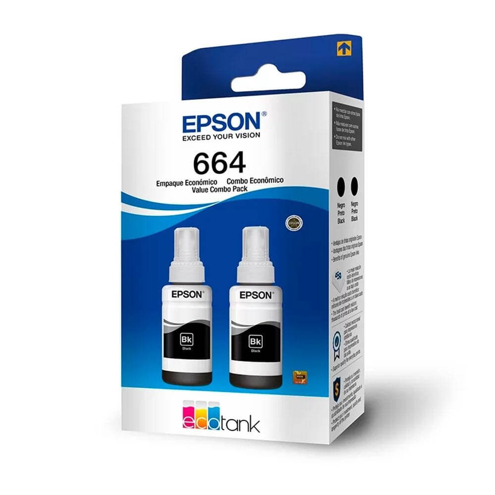 Kit com 2 Garrafas de Tinta Preta Epson T644120-2P