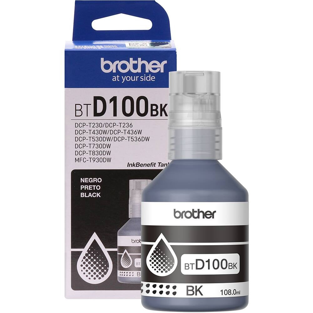 Garrafa de Tinta Brother Original BTD100BK Preto