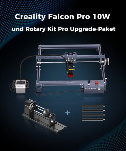 Máquina de Gravação e Corte a Laser Creality Falcon Pro 10W com Rotary Kit para Gravação 360°