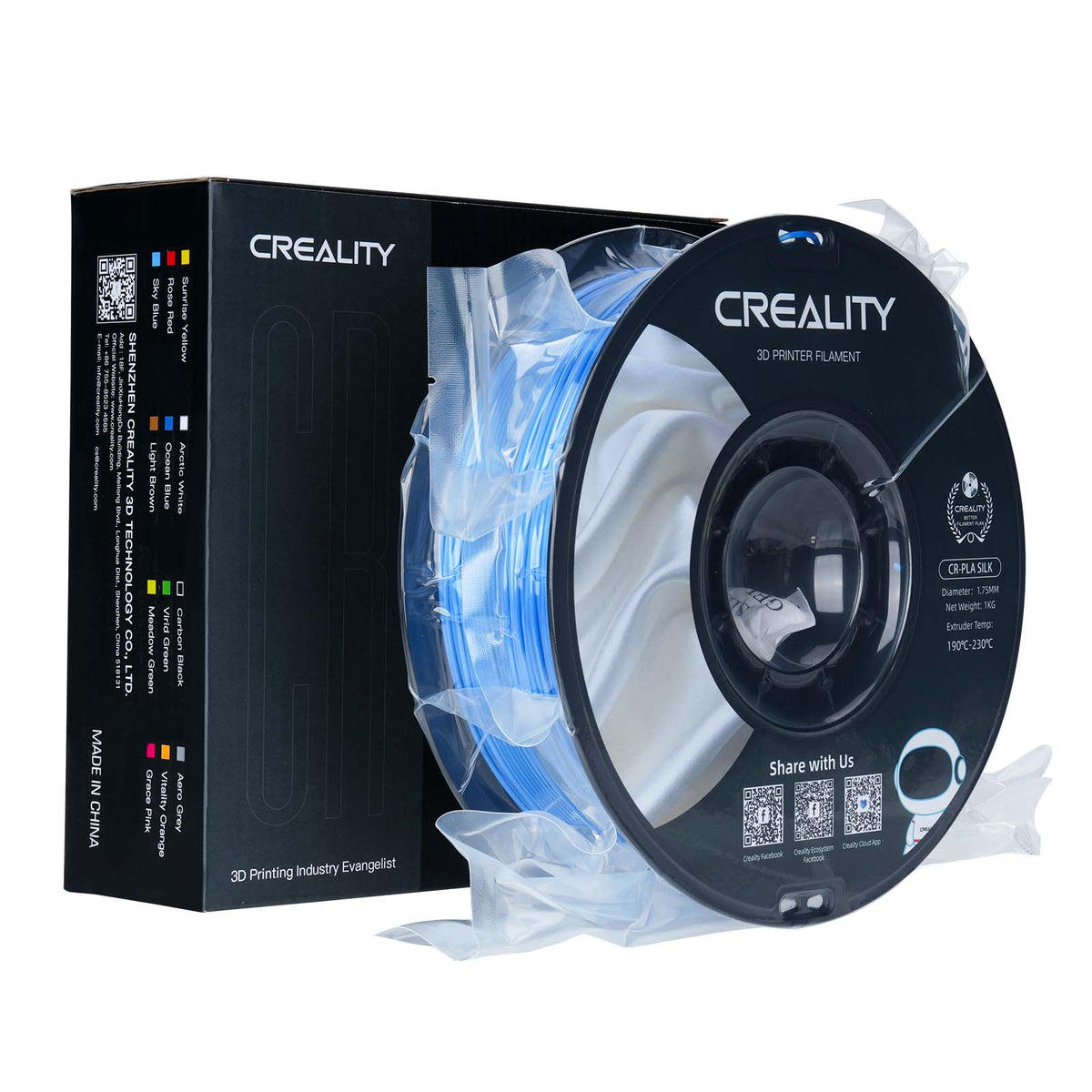 Filamento 3D Creality CR-Silk Azul (Blue) 1.75mm 1kg
