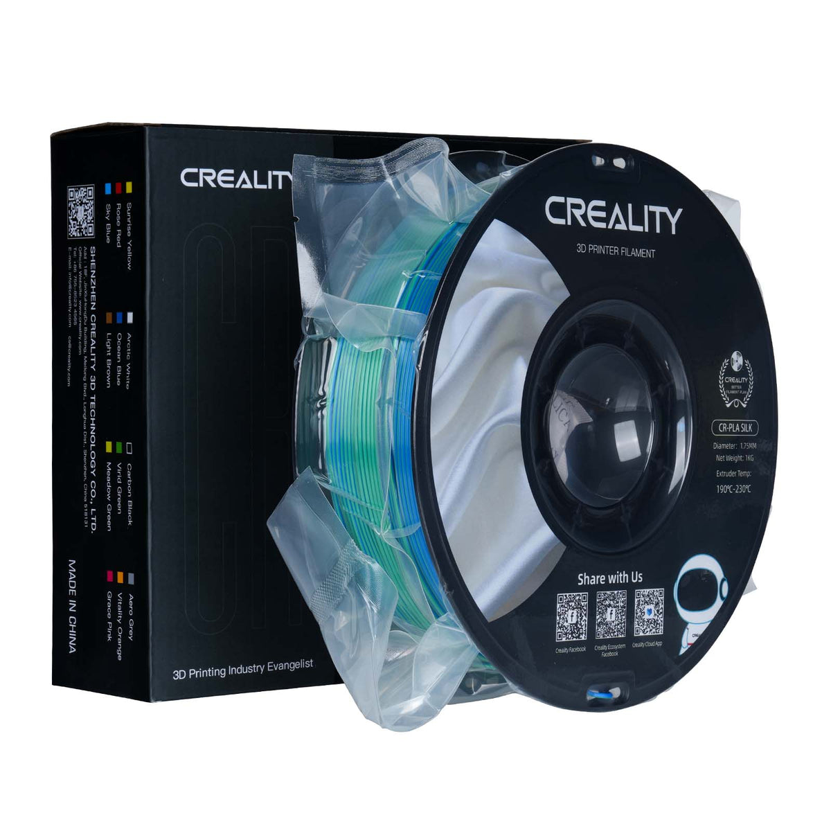 Filamento 3D Creality CR-Silk Azul e Verde (Blue & Green)1.75mm 1kg
