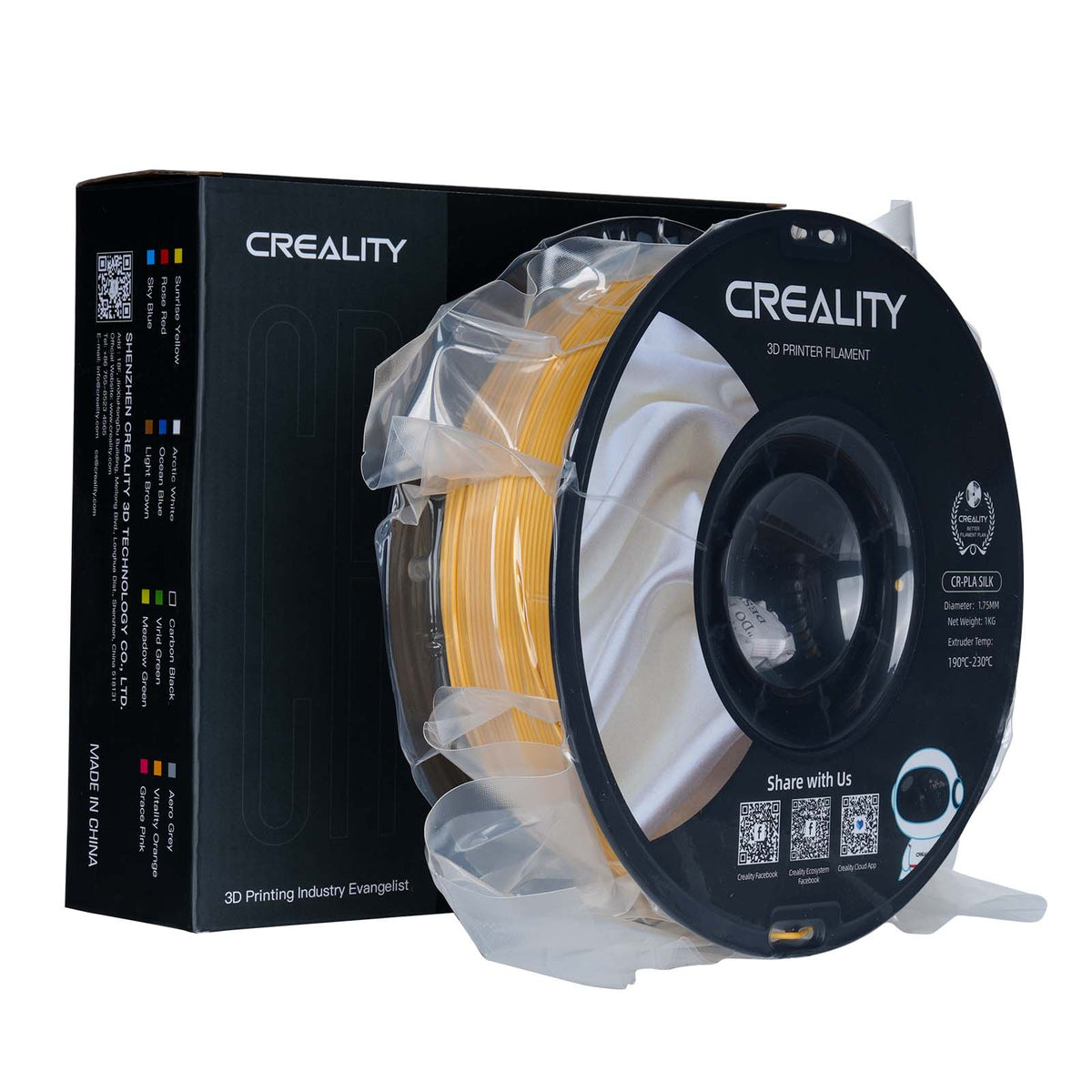 Filamento 3D Creality CR-Silk Dourado (Golden) 1.75mm 1kg