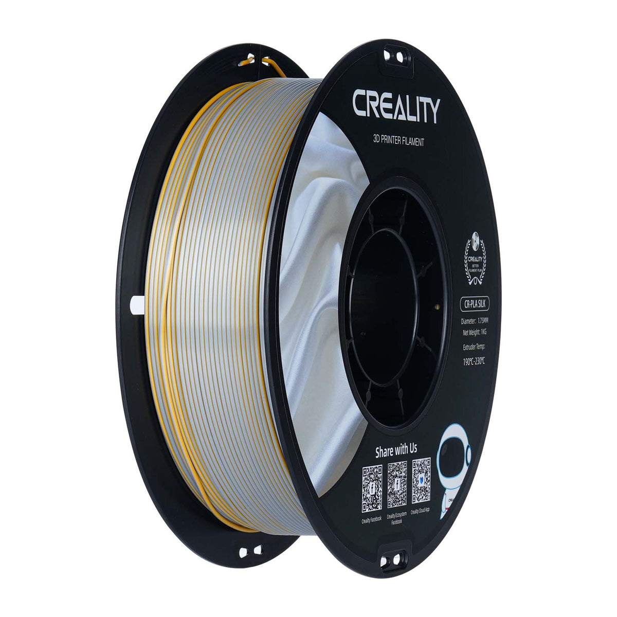 Filamento 3D Creality CR-Silk Dourado e Prateado (Golden & Silver) 1.75mm 1kg