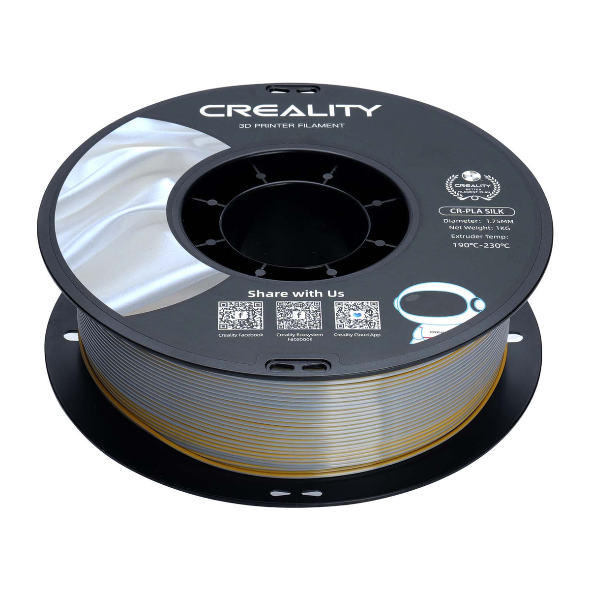 Filamento 3D Creality CR-Silk Dourado e Prateado (Golden & Silver) 1.75mm 1kg