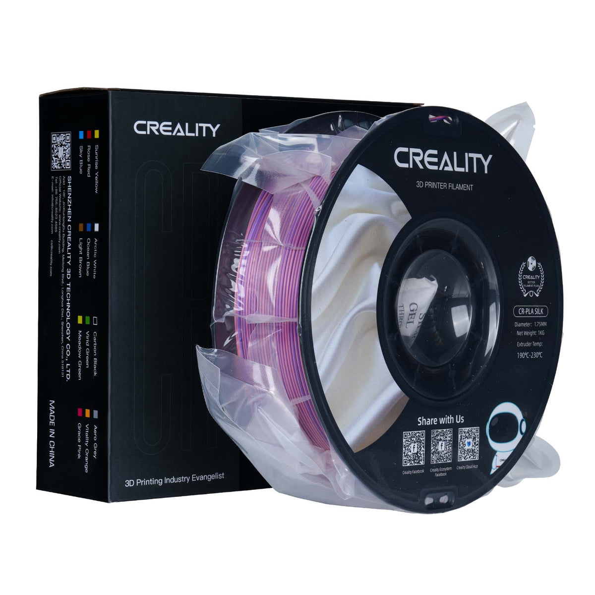 Filamento 3D Creality CR-Silk Rosa e Roxo (Pink & Purple) 1.75mm 1kg
