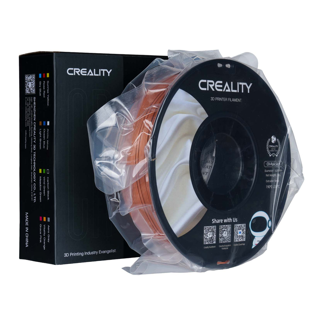 Filamento 3D Creality CR-Silk Vermelho Acobreado (Copper Red) 1.75mm 1kg