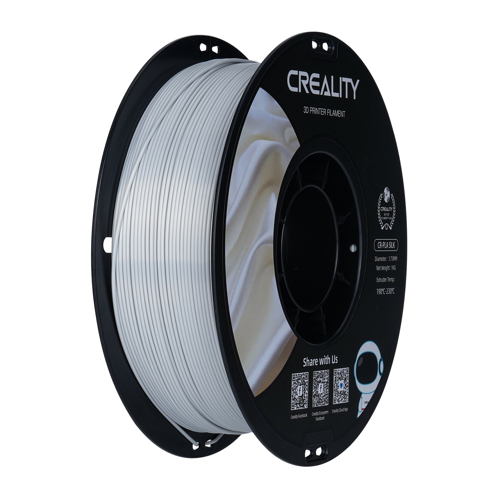 Filamento 3D Creality CR-Silk Prata (Silver) 1.75mm 1kg