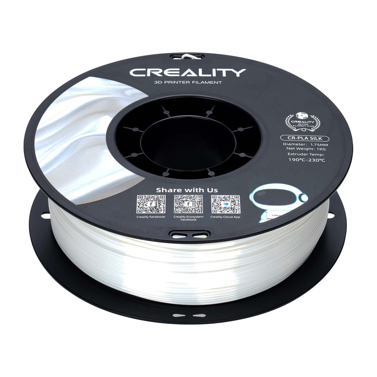 Filamento 3D Creality CR-Silk  Branco (White) 1.75mm 1kg