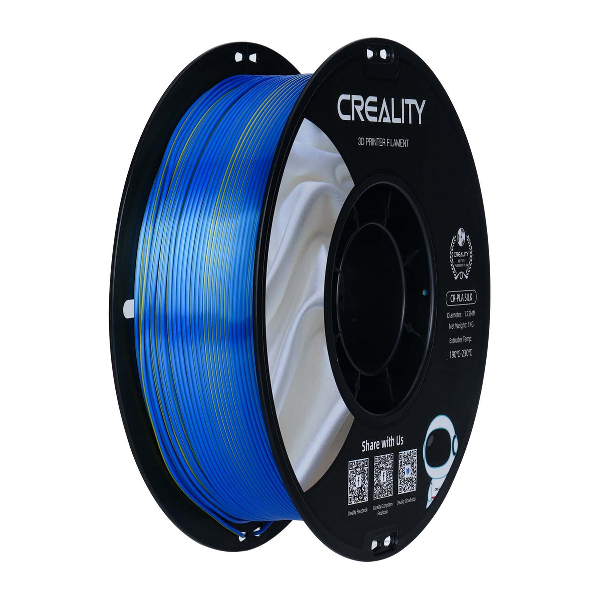 Filamento 3D Creality CR-Silk Amarelo e Azul  (Yellow & Blue) 1.75mm 1kg