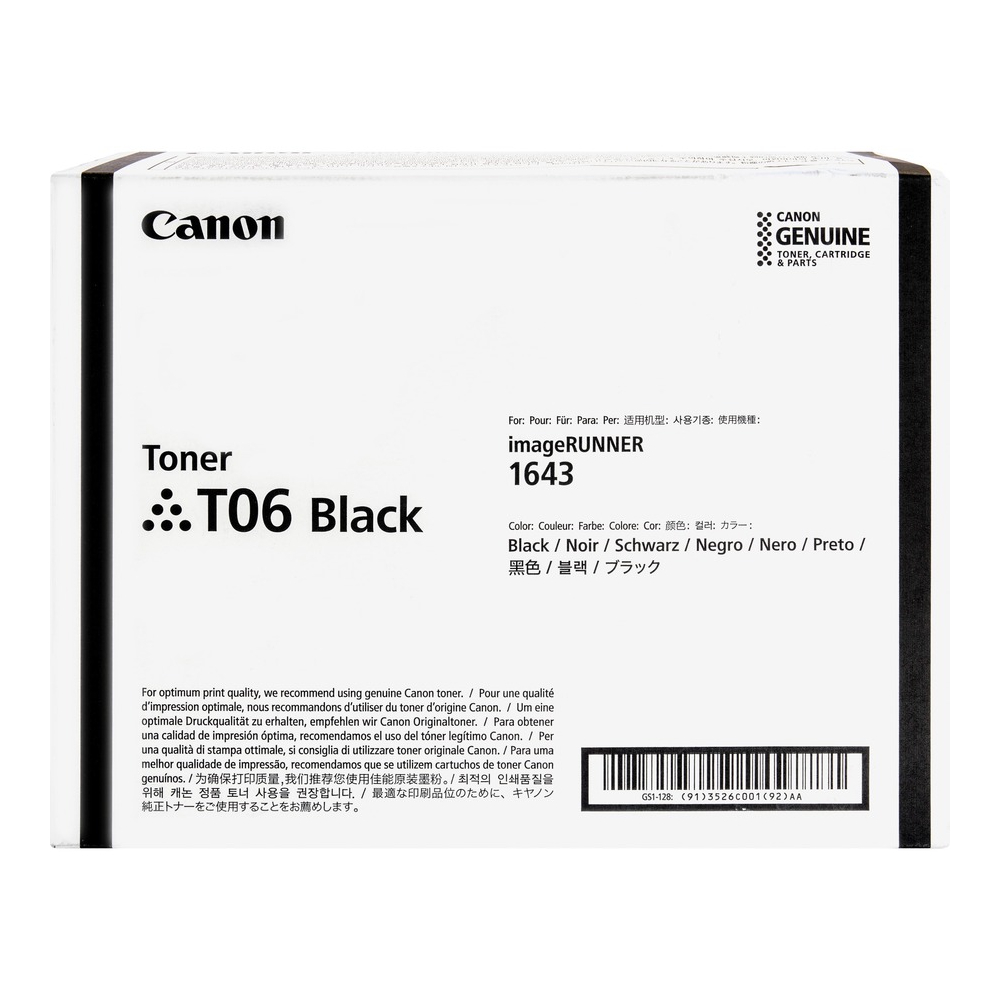 Toner Canon T06BK Preto para IR1643