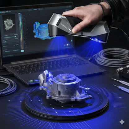 Scanner 3D Creality CR-Scan Raptor - Laser Azul Metrológico e Luz NIR Full Color