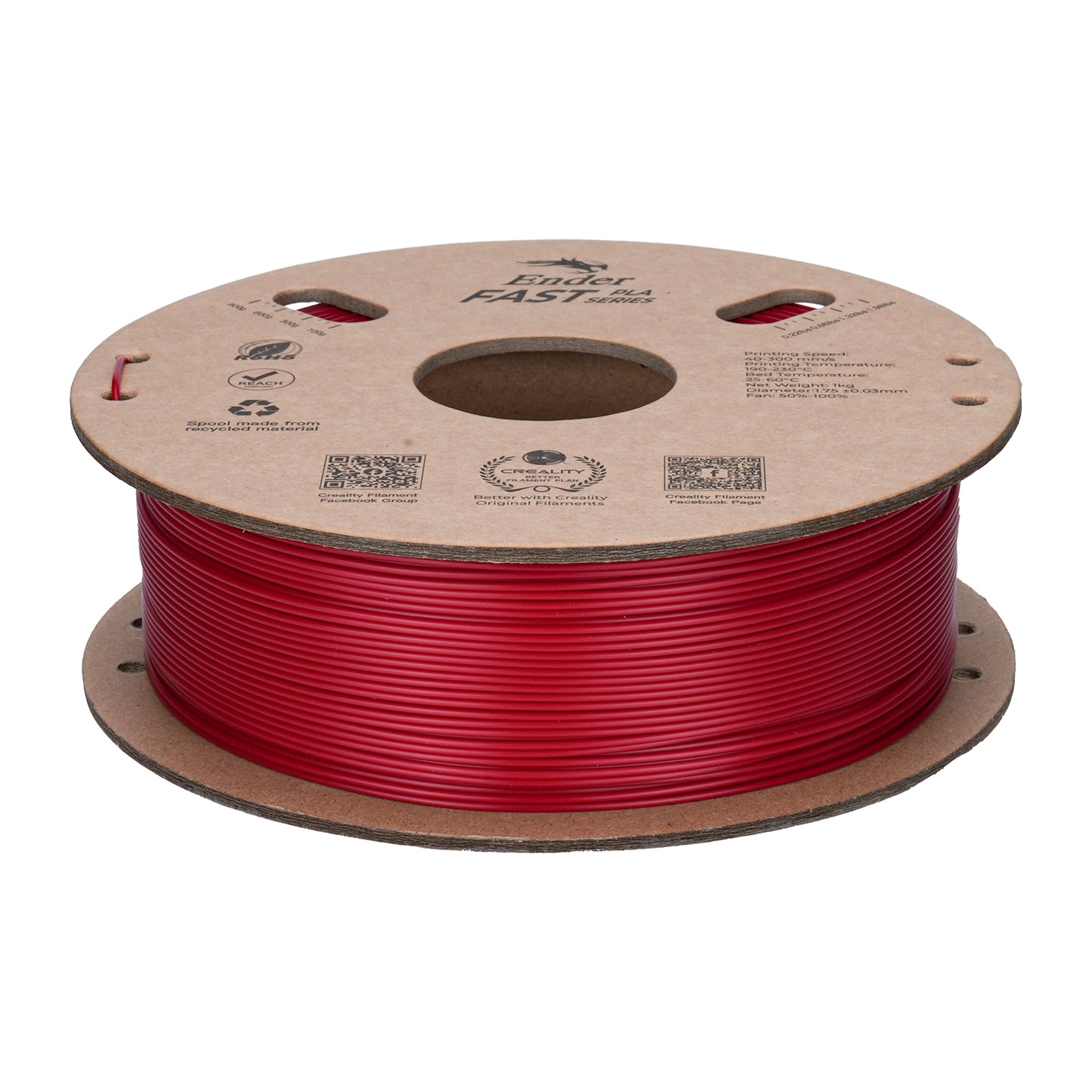 Filamento 3D Creality Ender Fast PLA 1,75mm 1Kg Vermelho Fogo