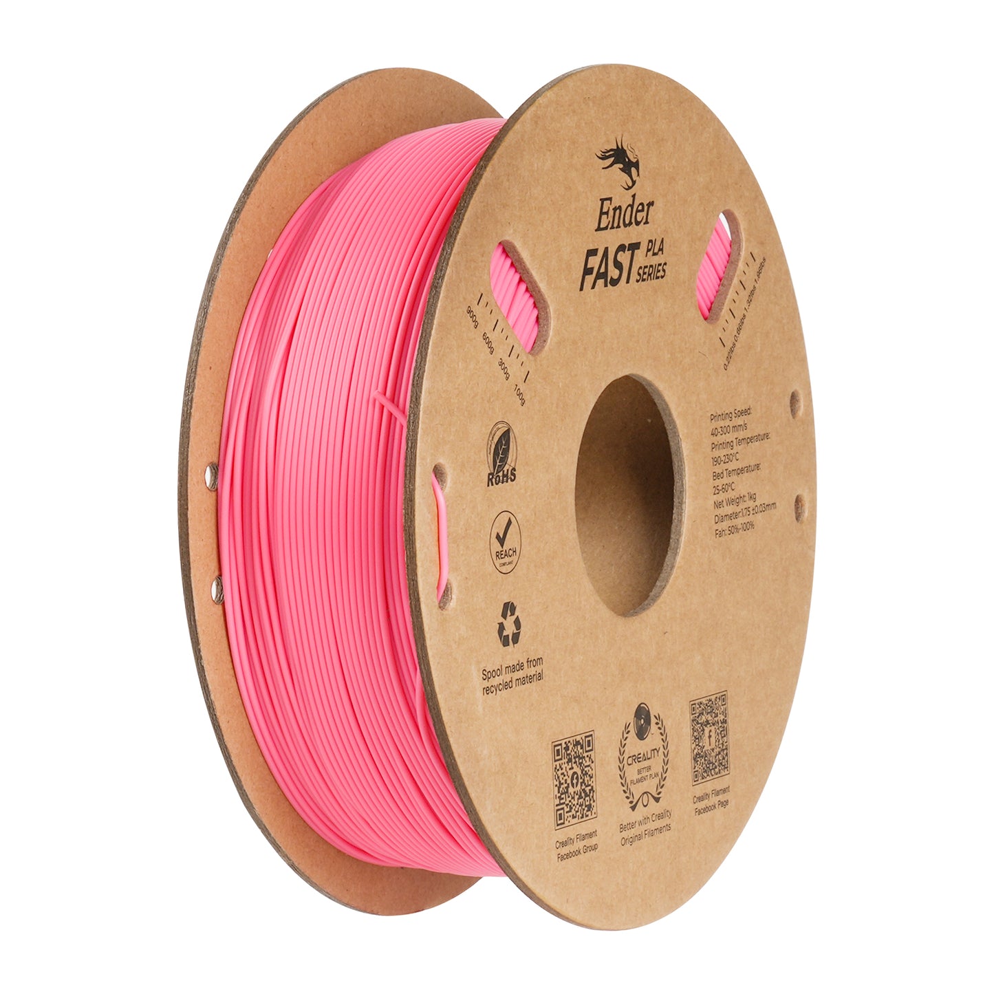 Filamento 3D Creality Ender Fast PLA 1,75mm 1Kg Rosa