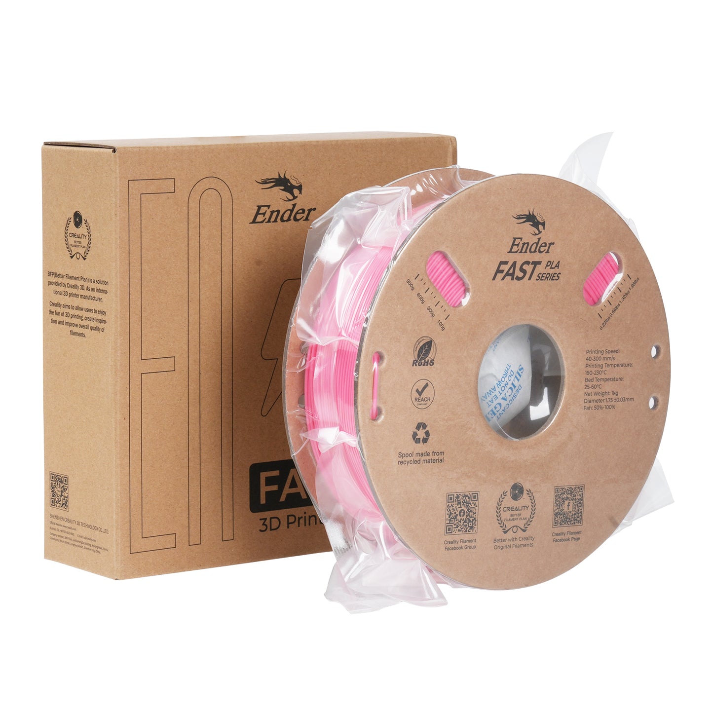 Filamento 3D Creality Ender Fast PLA 1,75mm 1Kg Rosa