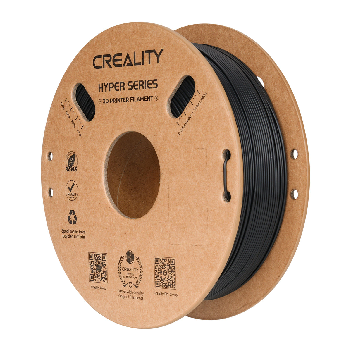 Filamento 3D Creality Hyper PLA 1,75mm 1Kg Preto
