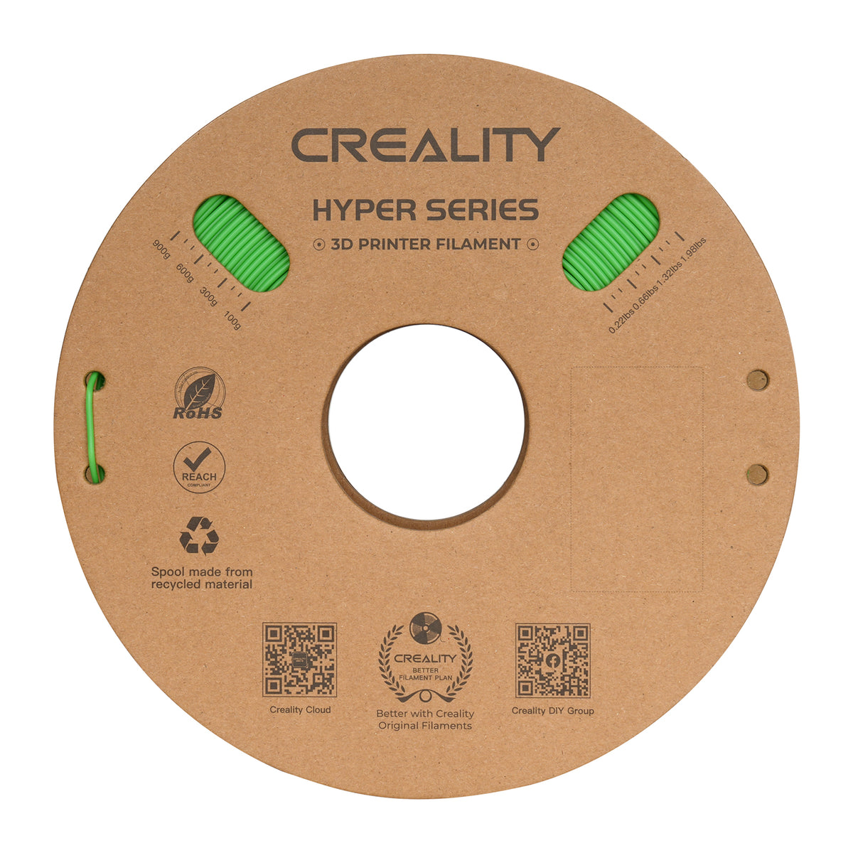 Filamento 3D Creality Hyper PLA 1,75mm 1Kg Verde