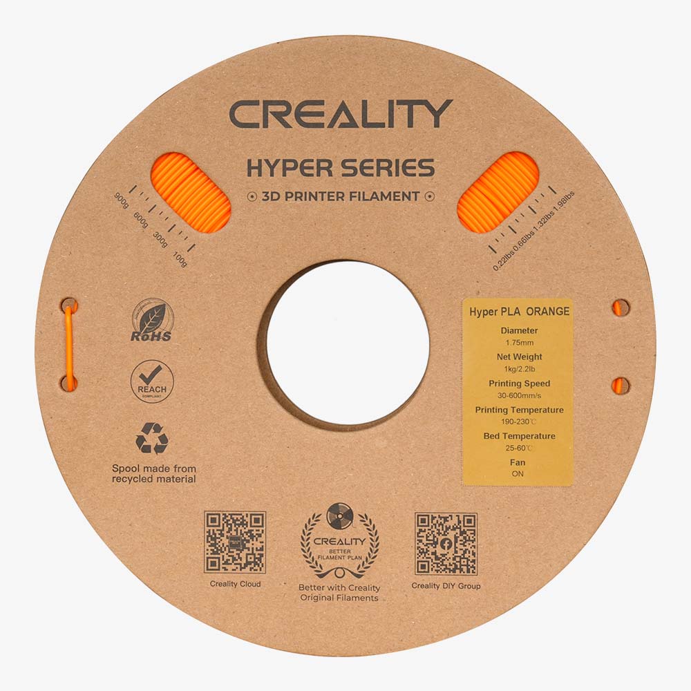 Filamento 3D Creality Hyper PLA 1,75mm 1Kg Laranja