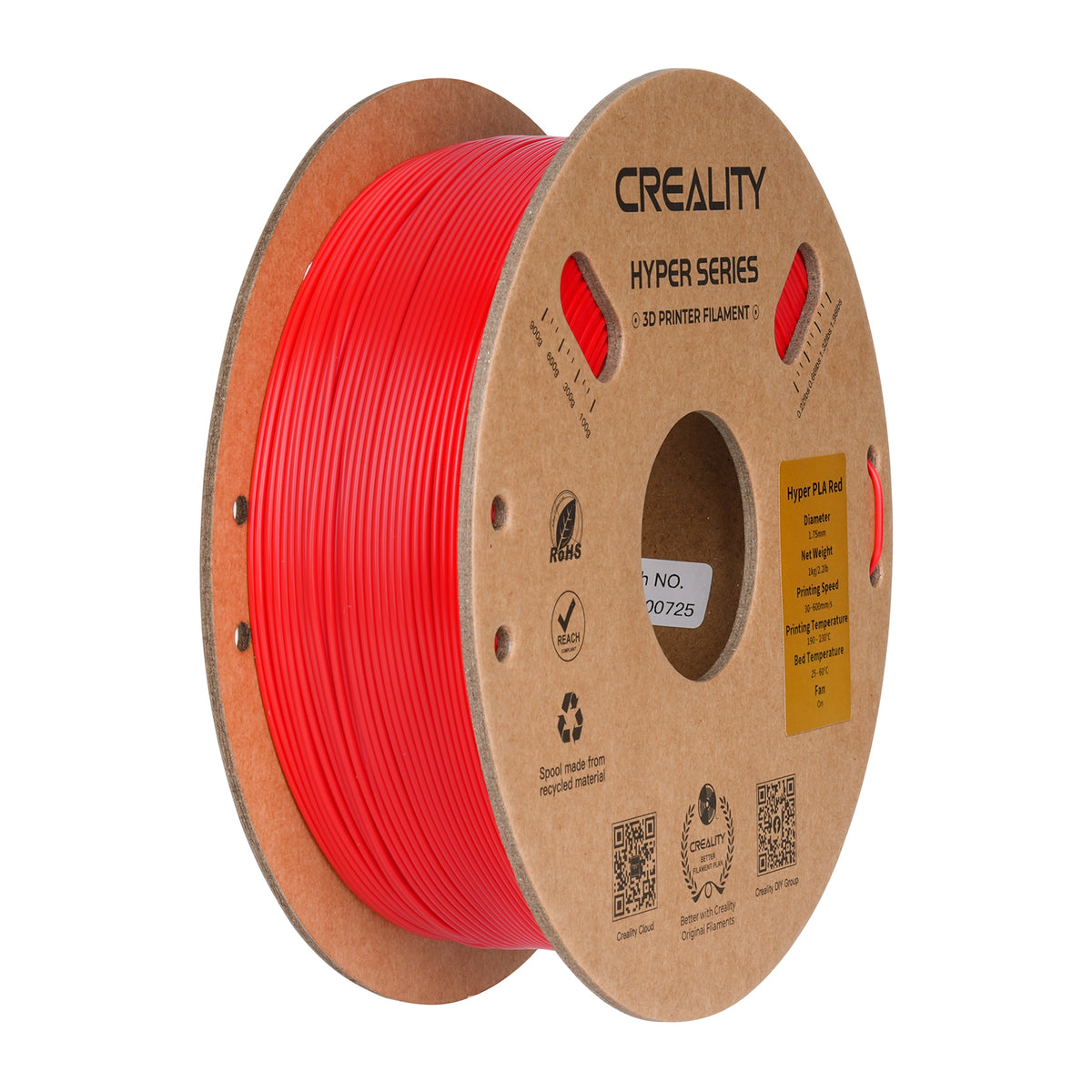 Filamento 3D Creality Hyper PLA 1,75mm 1Kg Vermelho