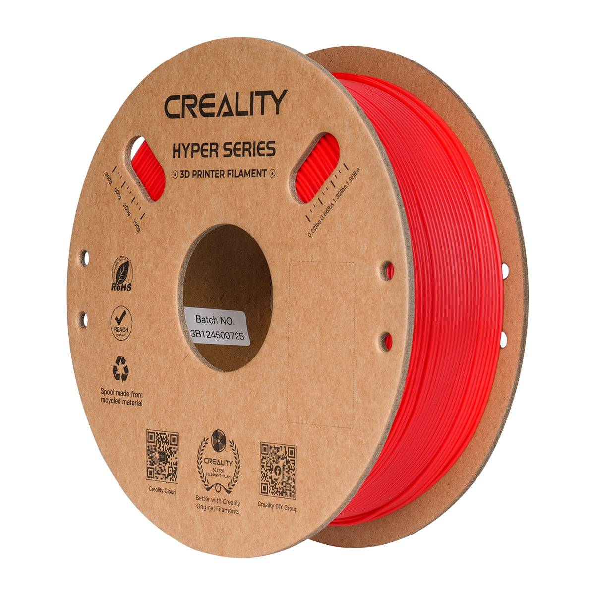 Filamento 3D Creality Hyper PLA 1,75mm 1Kg Vermelho