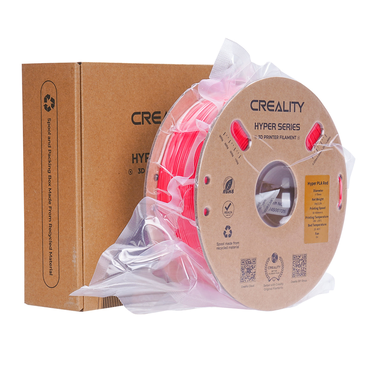 Filamento 3D Creality Hyper PLA 1,75mm 1Kg Vermelho