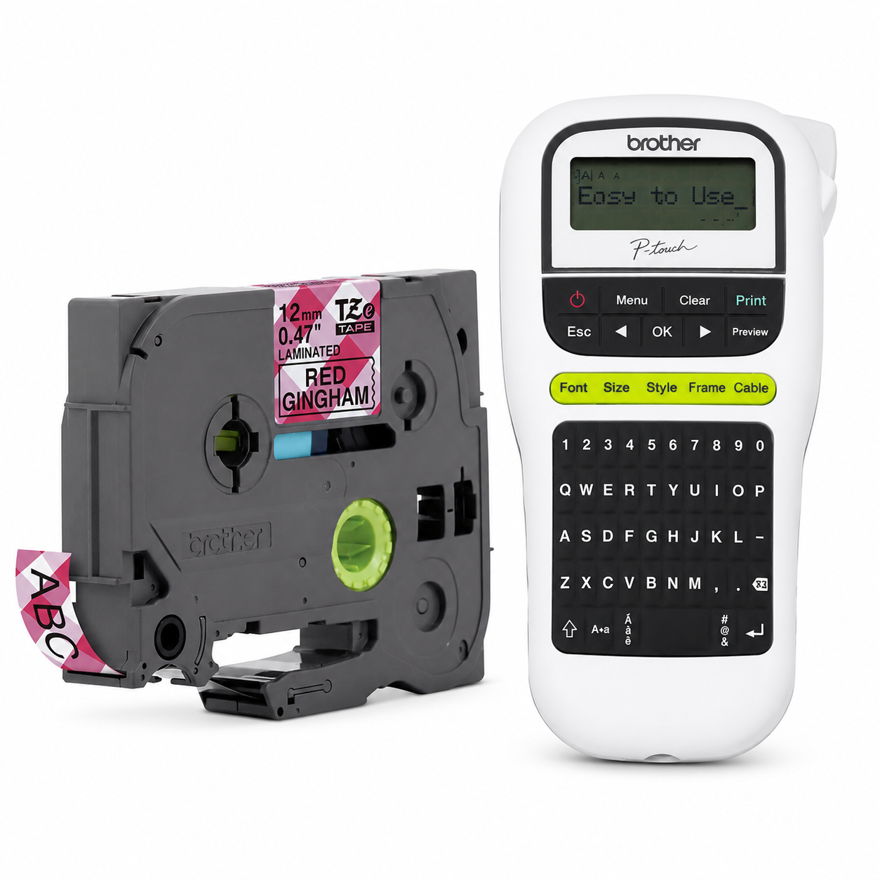 Kit Rotulador Portátil Brother PT H110  Com Fita TZEMPRG31
