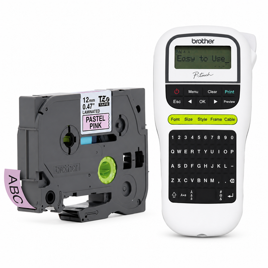 Kit Rotulador Portátil Brother PT H110 Com Fita TZEMQE31