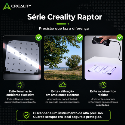 Placa de Calibração Creality RaptorX para Scanner 3D
