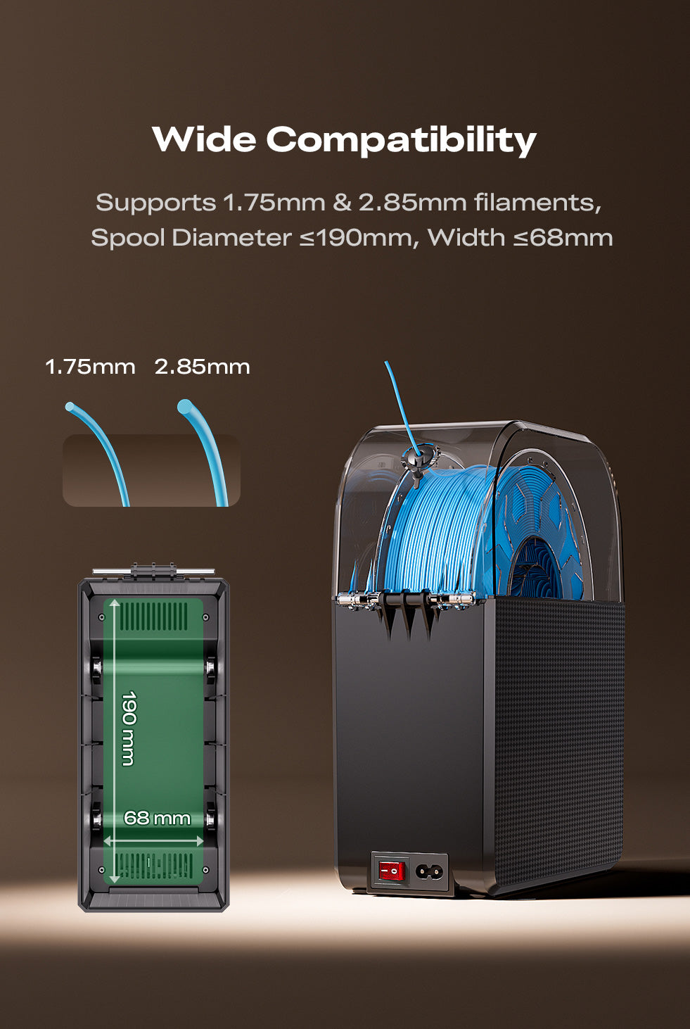 Caixa Secadora de Filamento Impressora 3D Creality SpacePi SE 220V Box Dry