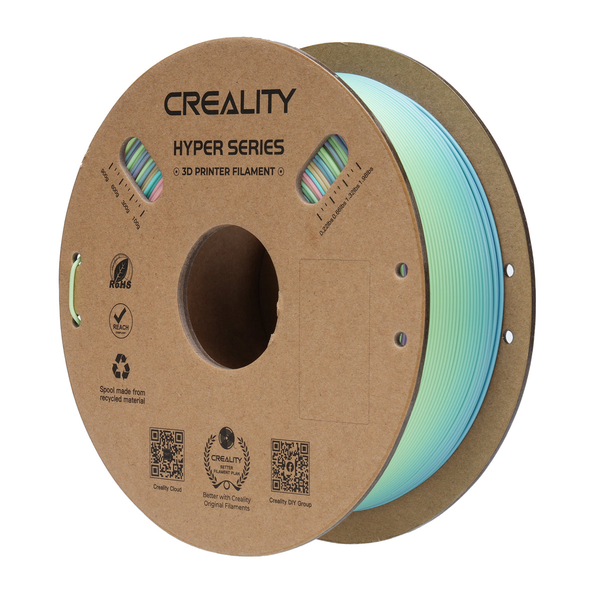 Filamento Creality Hyper Rainbow Spring Lake 1,75mm 1Kg  Colorido