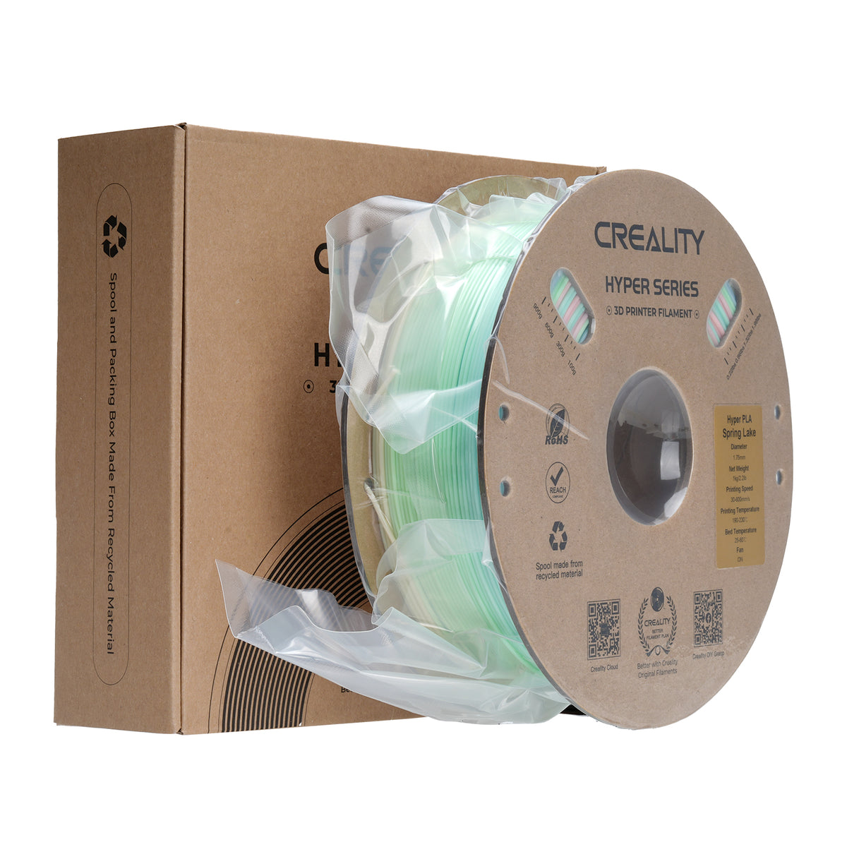 Filamento Creality Hyper Rainbow Spring Lake 1,75mm 1Kg  Colorido