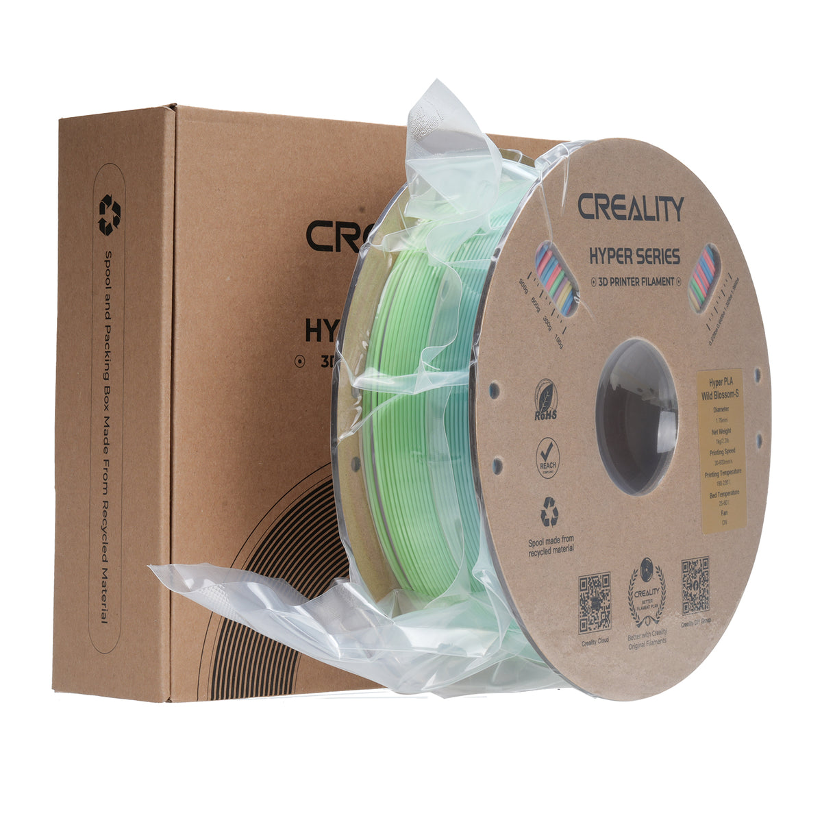 Filamento Creality  Hyper Rainbow Wild Blossom 1,75mm 1Kg Colorido