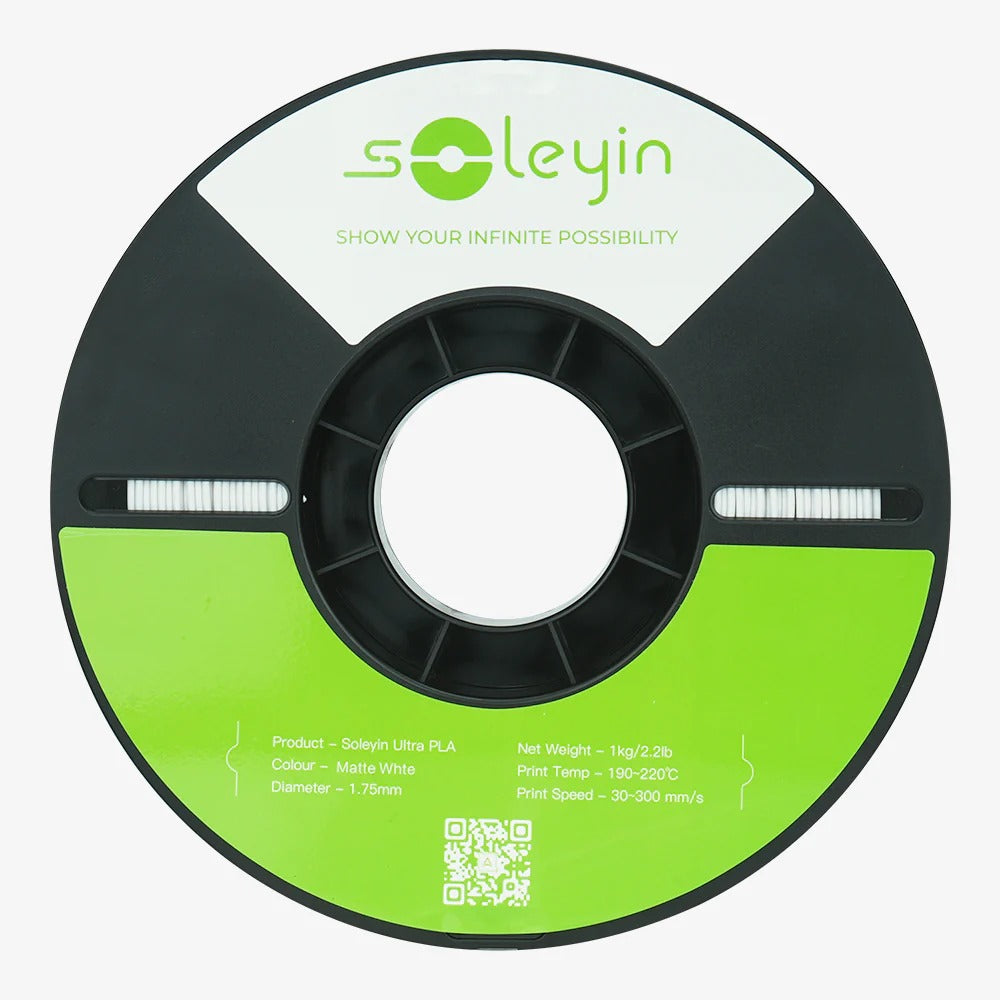 Filamento 3D Creality Soleyin Ultra PLA Matte White (Branco Fosco) 1.75mm 1Kg