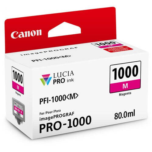 Cartucho de Tinta Canon PFI 1000 M Magenta 80ml - Impressorajato
