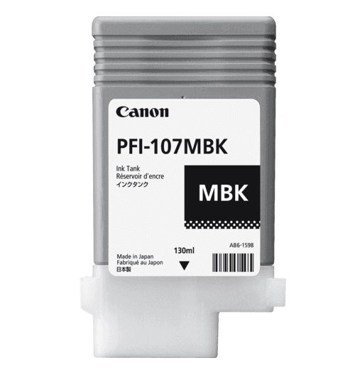 Cartucho Plotter Canon PFI 107 MBK Matte Black - Impressorajato