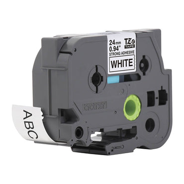 Fita Industrial Brother TZE-S251 24mm Preto/Branco - Impressorajato